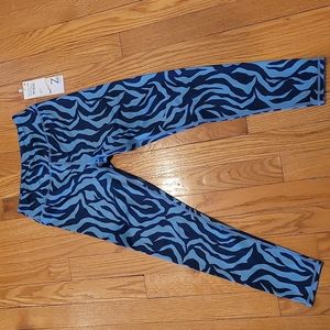 Zella Girls Leggings Blue Veil Lucy Zebra Print - M (8/10)